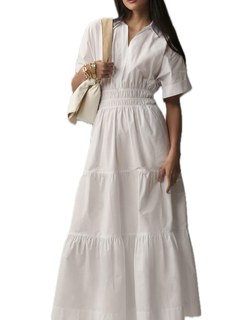 Anthropologie The Somerset Maxi Dress in White, XS